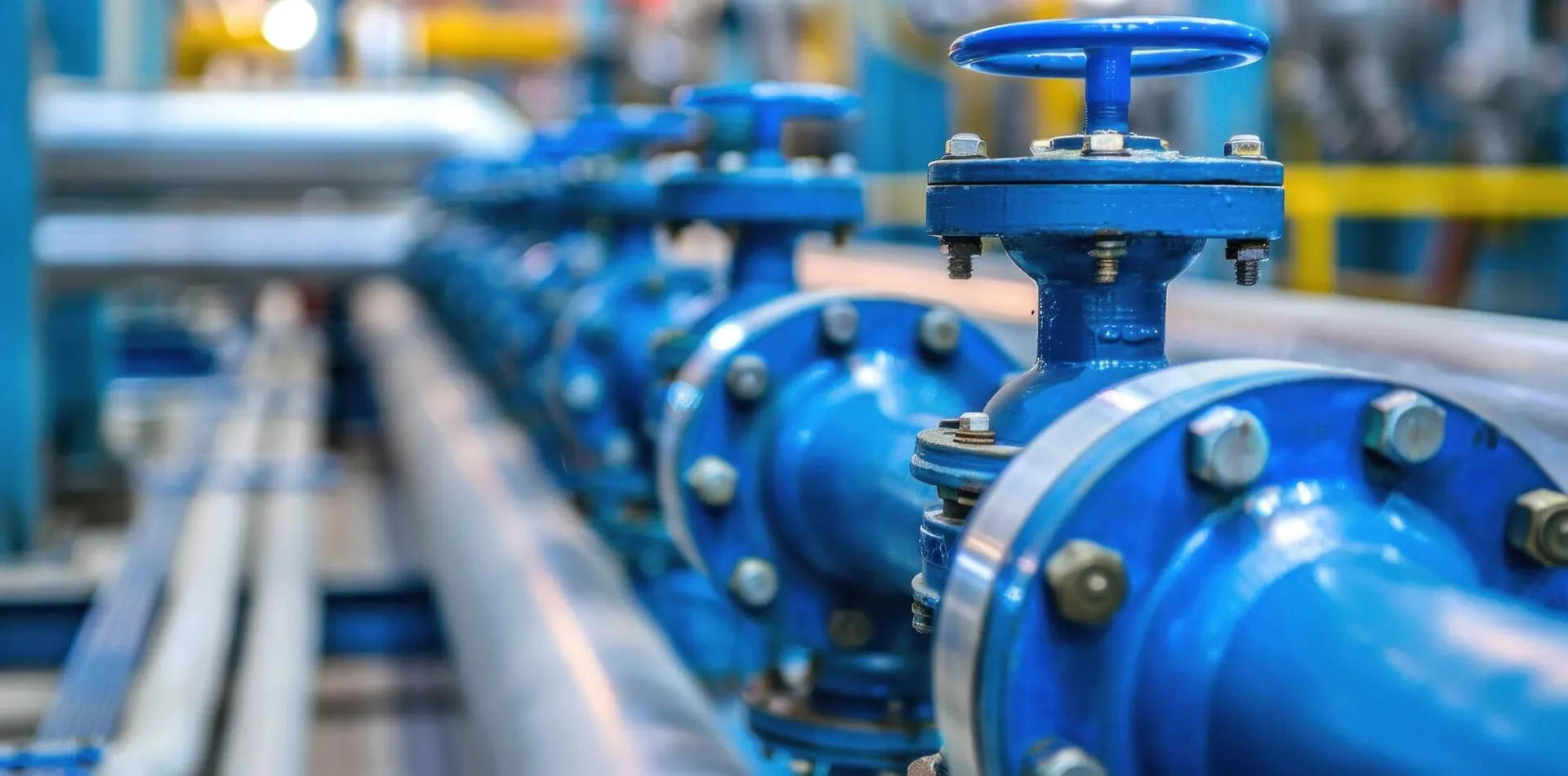 Industrial pipelines with flanged valve connections