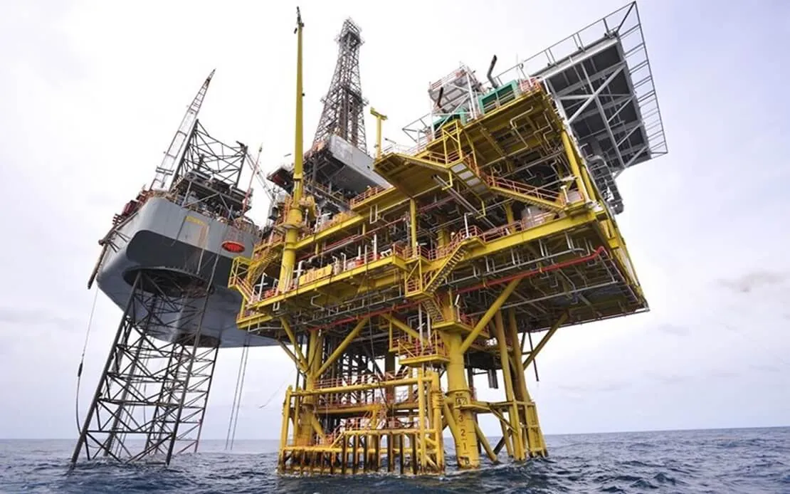 Offshore industrial facility at sea